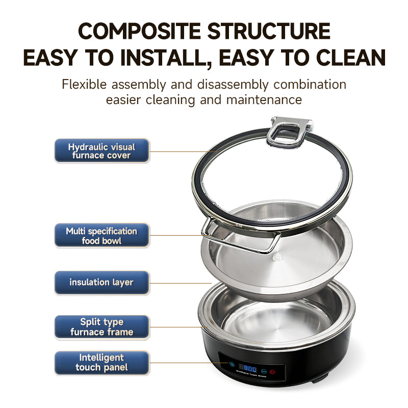 Veermode Black Round Buffet Warmer