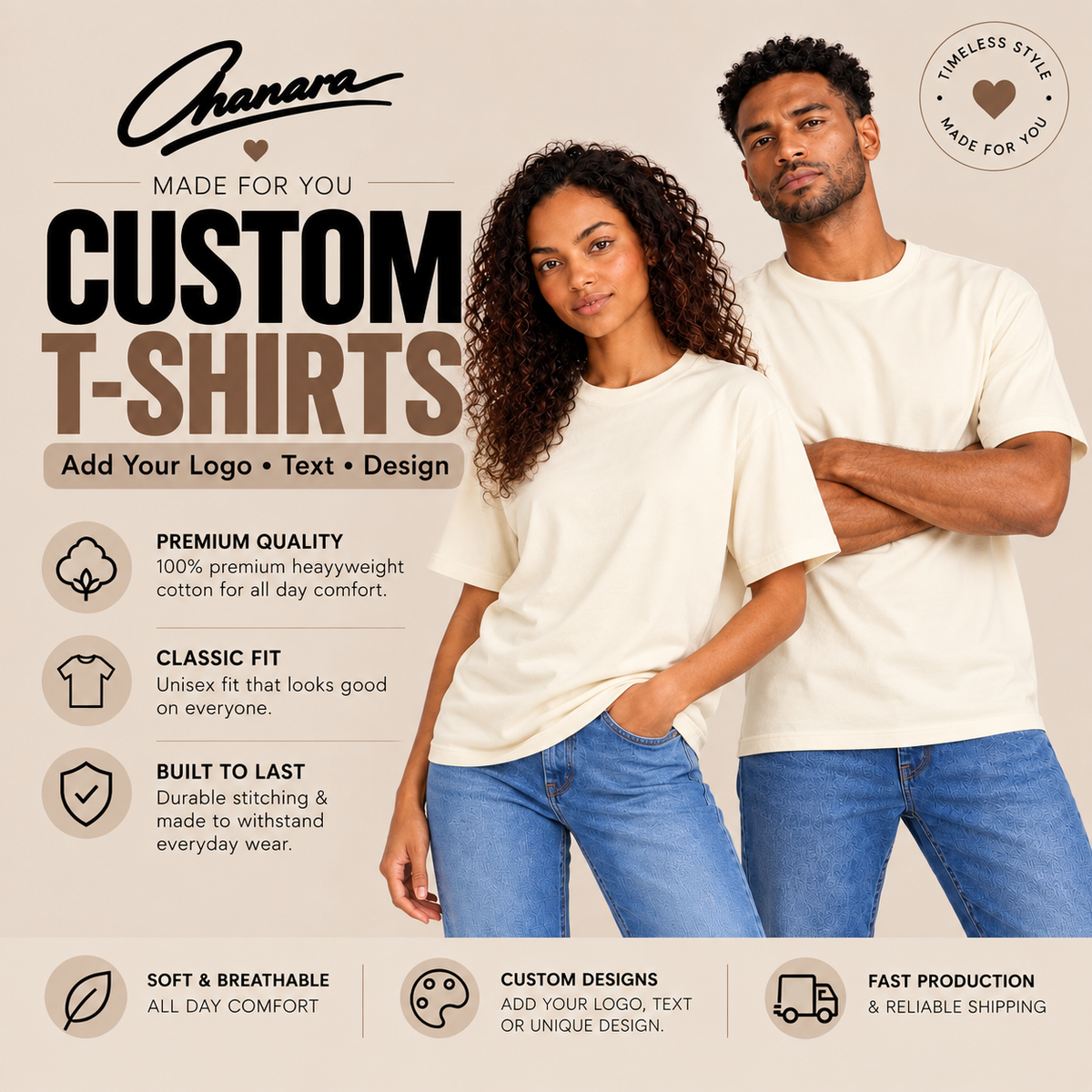 Premium Luxe Personalised Boxy T-Shirt – 280gsm