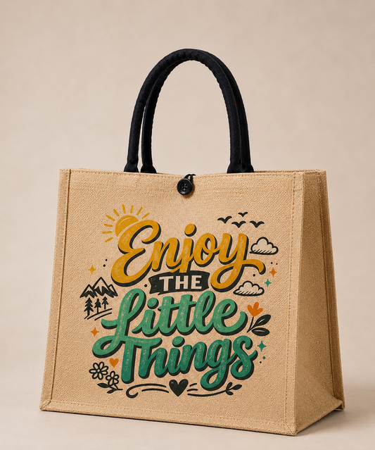 Enjoy the Little Things Jute Tote