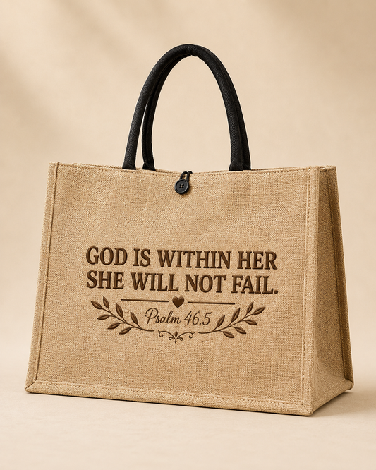 Psalm 46:5 Jute Tote