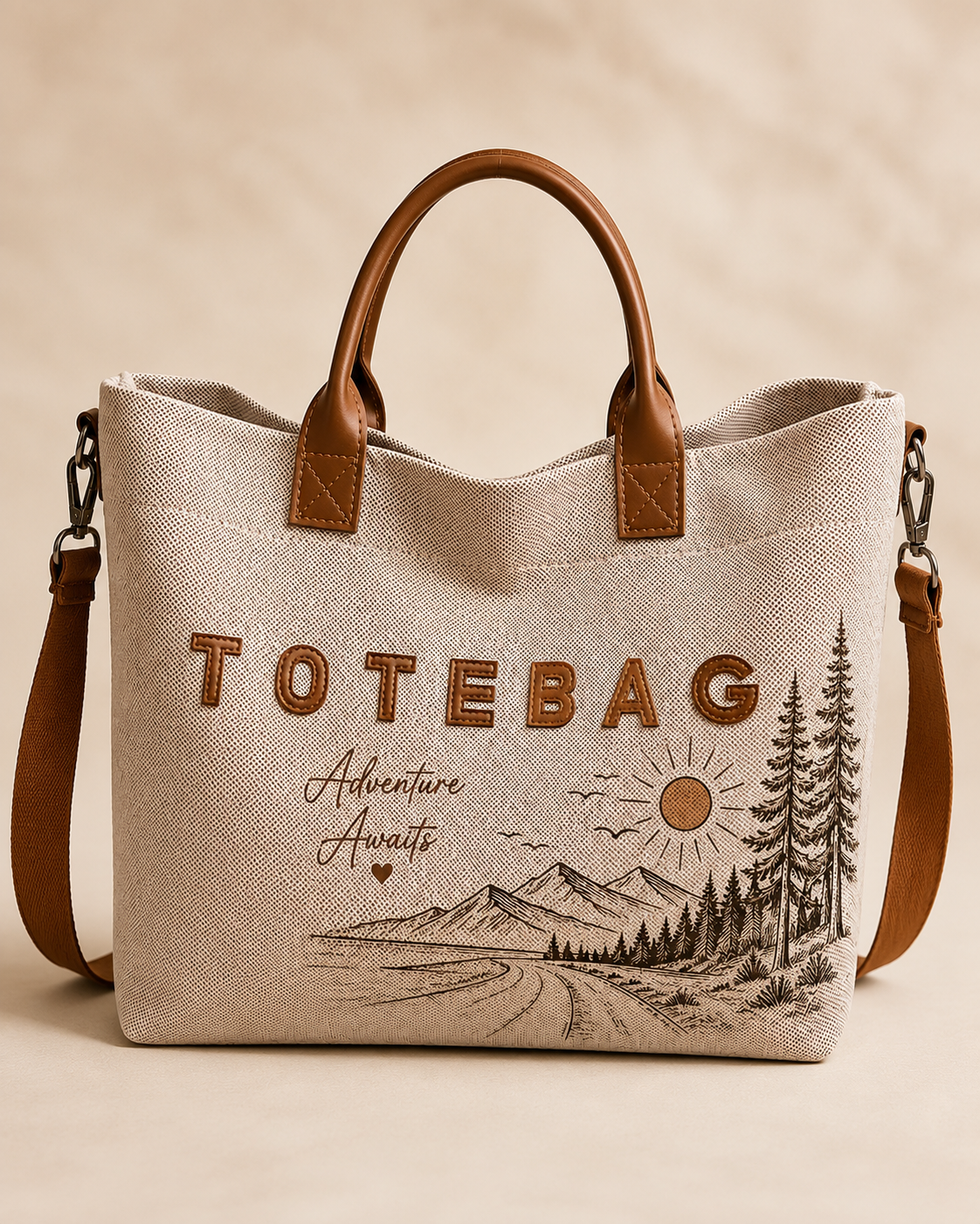 Adventure Awaits Canvas Tote