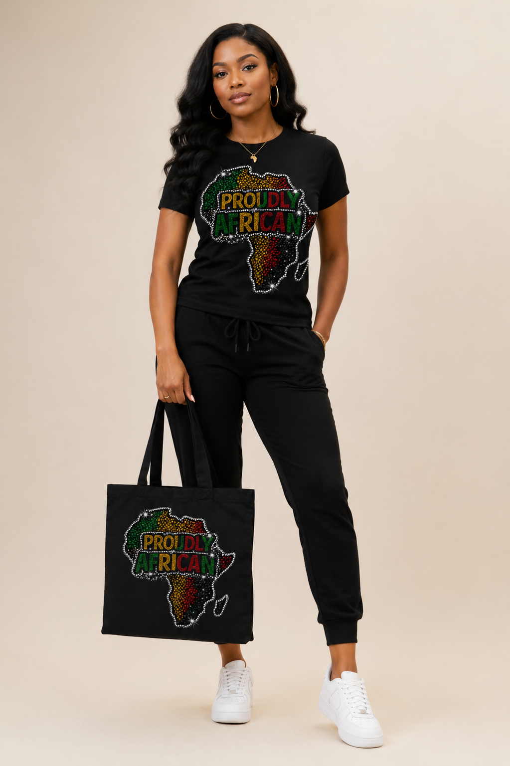 Proudly African Rhinestone-Effect Tote