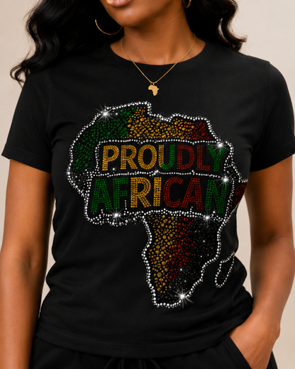 Proudly African Rhinestone-Effect Tee