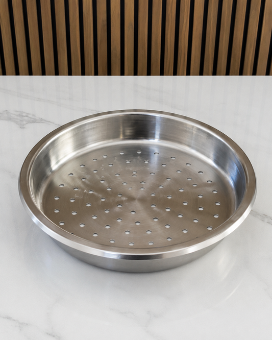 Veermode Round Stainless Steel Perforated Buffet Tray
