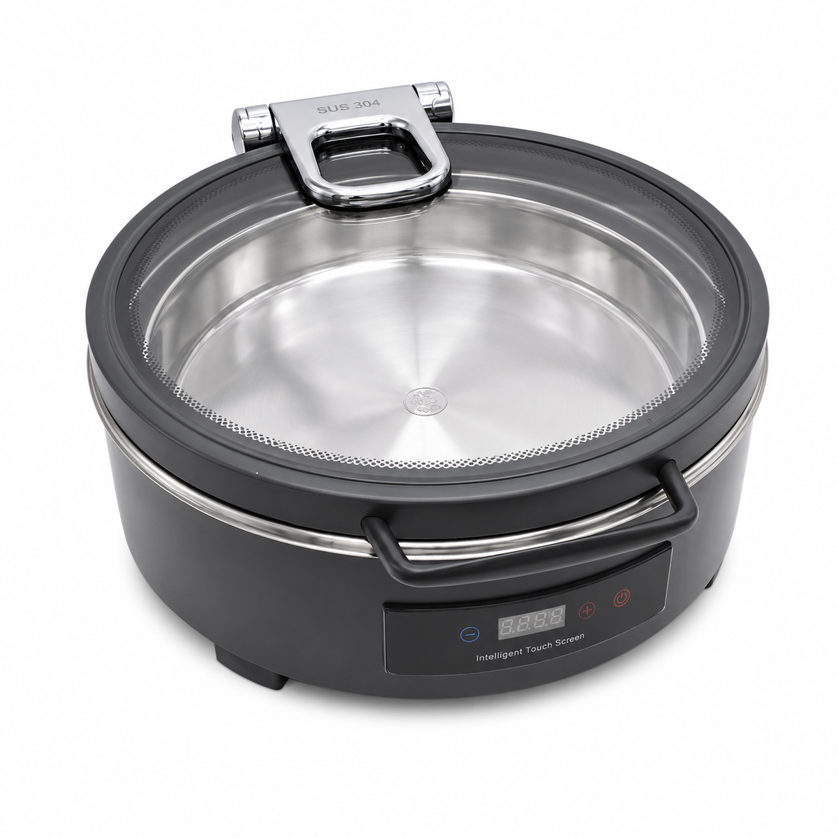 Veermode Black Round Buffet Warmer