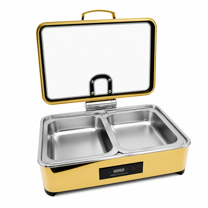 Veermode Gold Rectangle Buffet Warmer