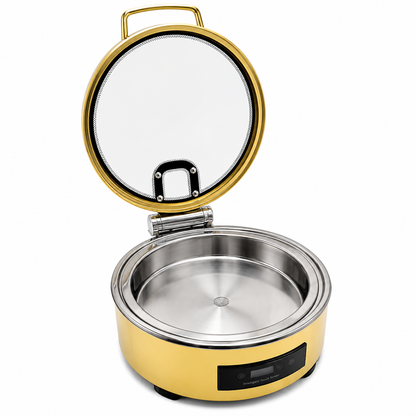 Veermode Gold Round Buffet Warmer