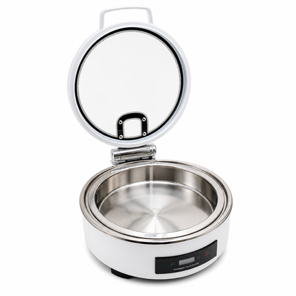 Veermode White Round Buffet Warmer