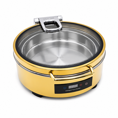 Veermode Gold Round Buffet Warmer