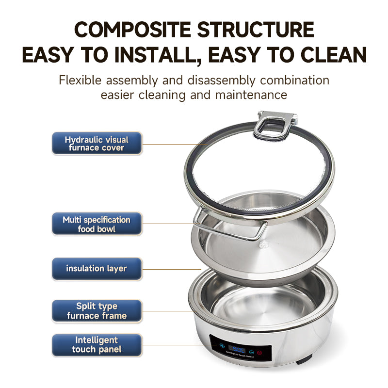 Veermode Silver Round Buffet Warmer