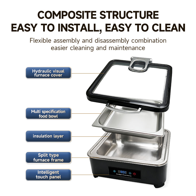Veermode Black Square Buffet Warmer
