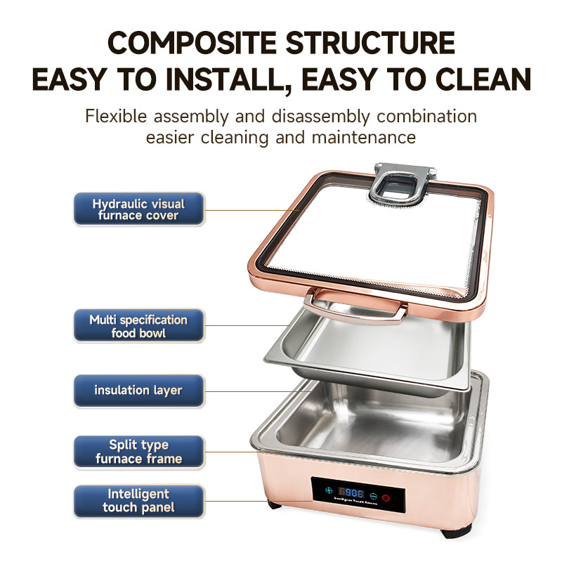 Veermode Rose Gold Square Buffet Warmer