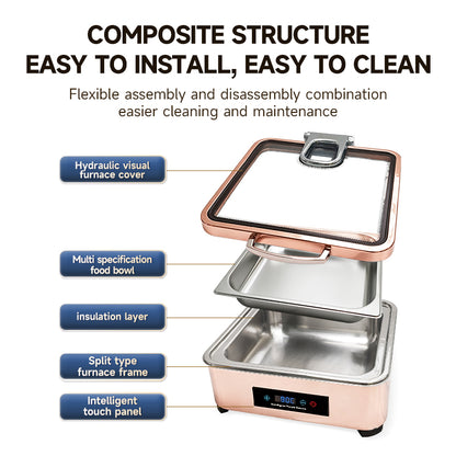 Veermode Rose Gold Square Buffet Warmer