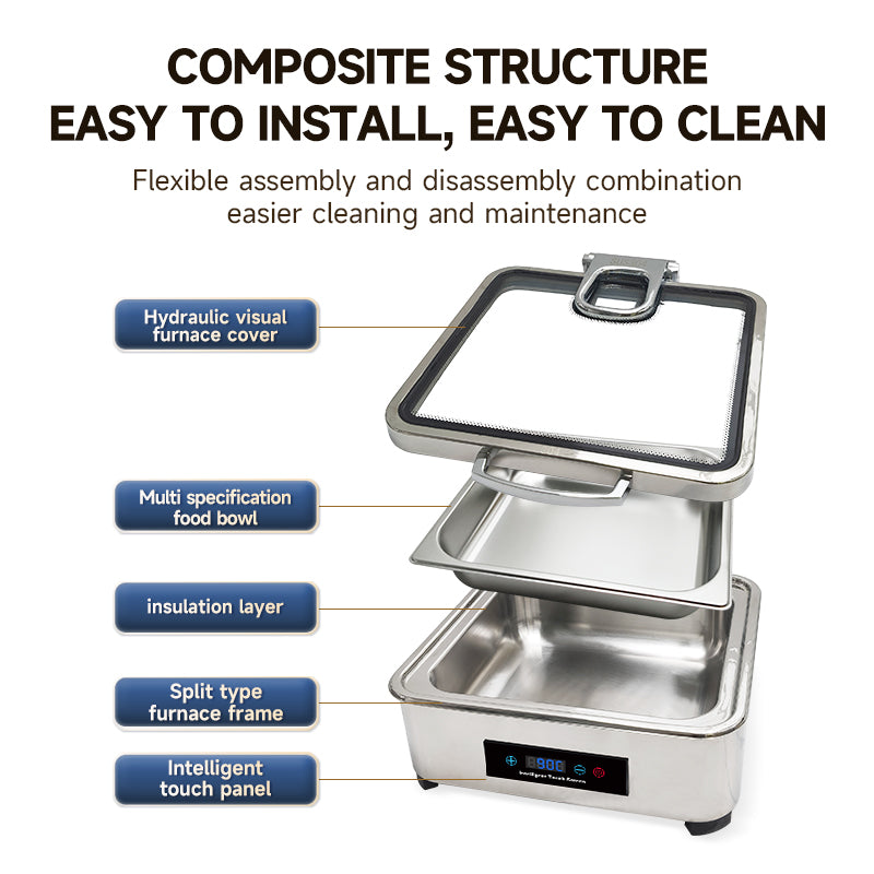 Veermode Silver Square Buffet Warmer