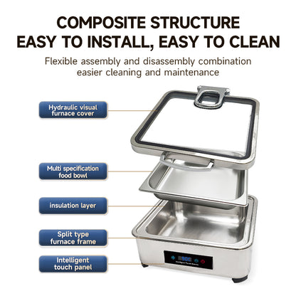 Veermode Silver Square Buffet Warmer